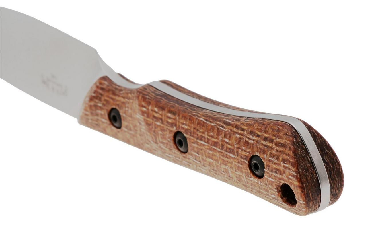 White River Knives Brave WRSS-BRV-BNA Stonewashed Magnacut, Natural Burlap Micarta, jachtmes, Smith and Sons design
