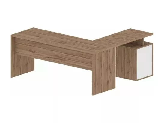 Bureau d'angle bois moderne design 3 tiroirs SADIMOL