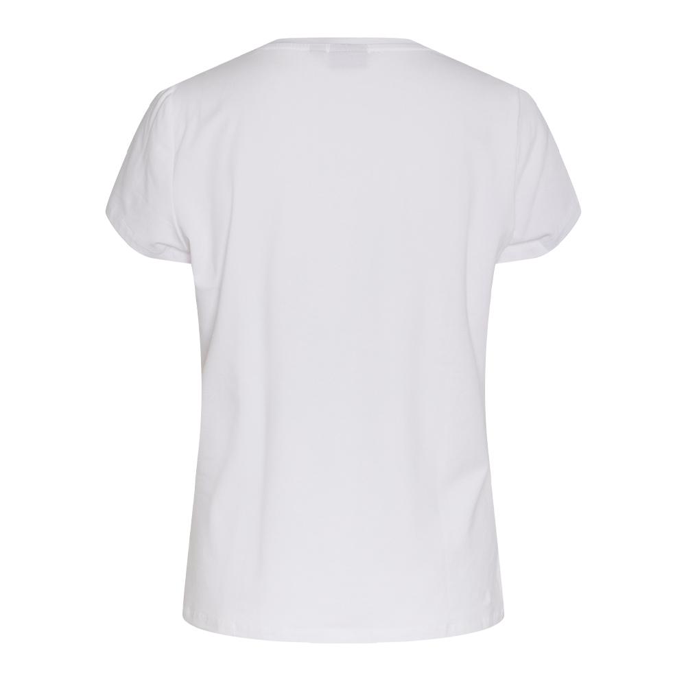 Pieces T-shirt Blanc/Rose Femme Pieces Merima