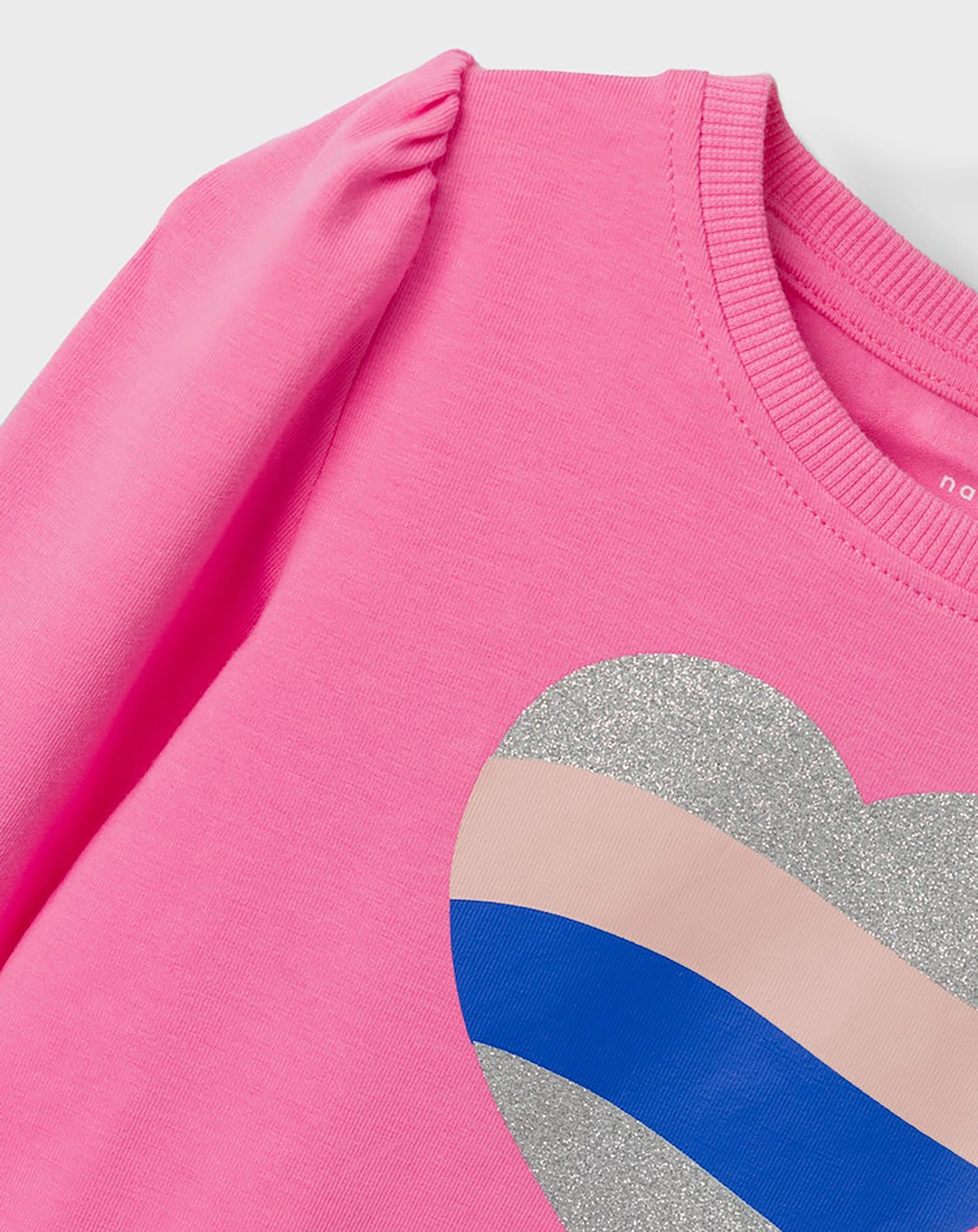 Langarmshirt NMFNIPASTAR HEART in pink cosmos