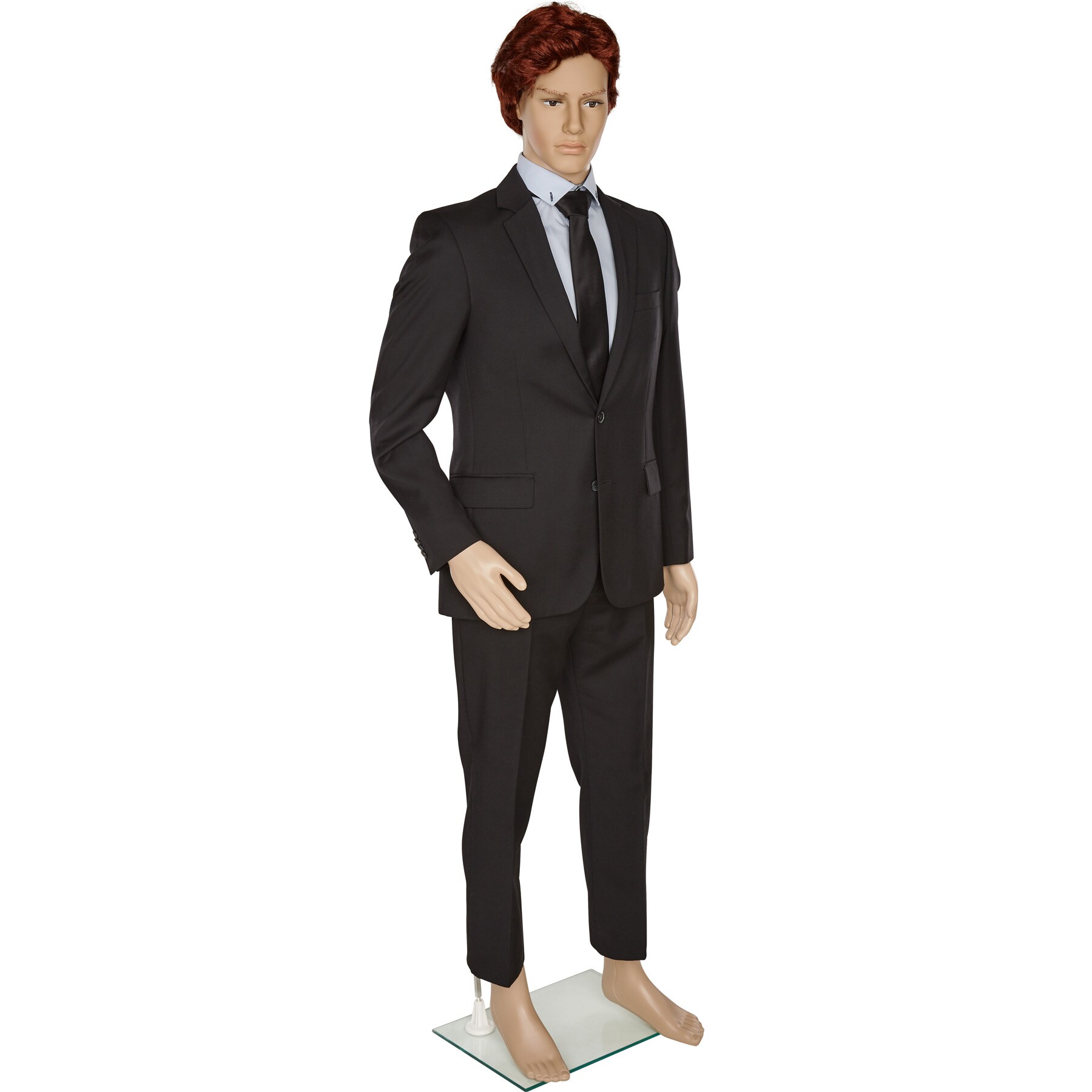 tectake® Schaufensterpuppe, aus Kunststoff, lebensechte Proportionen, Glasplatte mit Wadendorn
