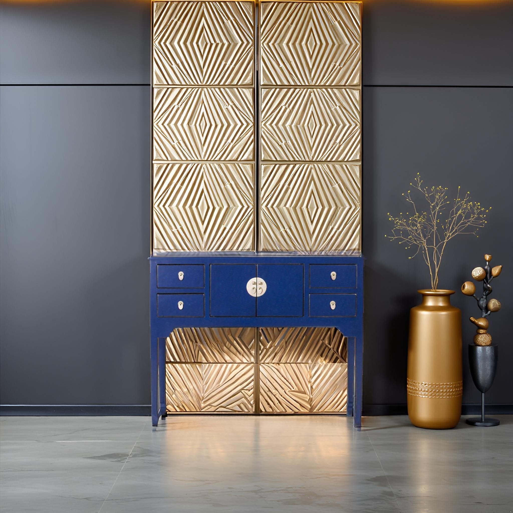 Fine Asianliving Chinese Sidetable Blauw Midnight