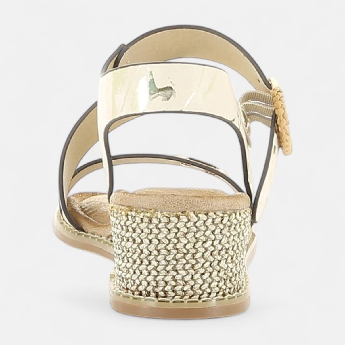 Nu-pieds à talon compensé Femme beige