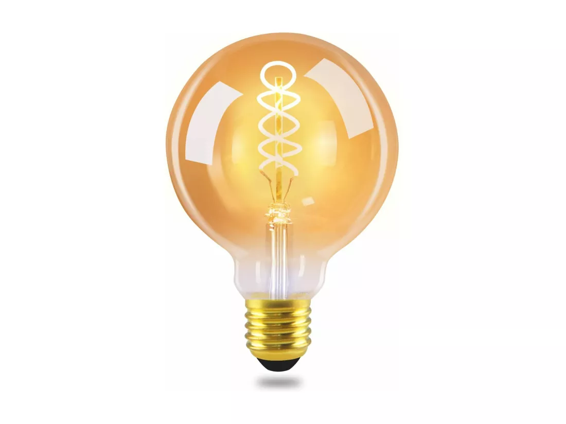 NETTLIFE Lot de 1 ampoules LED E27 ampoule G95 vintage blanc chaud 4W 2200K Edison ampoule rétro à filament lampe à économie d'énergie pour maison
