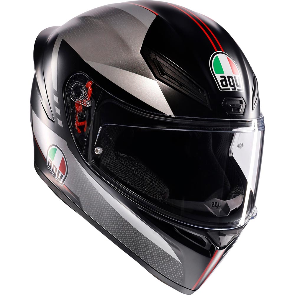 AGV - Casque K1 S Lap Noir Mat / Gris / Rouge