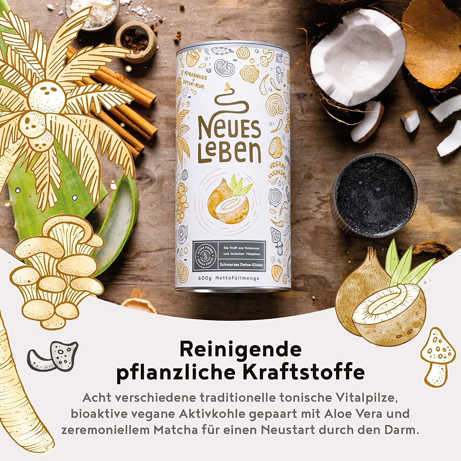 Neues Leben - Schwarzes Detox-Elixier