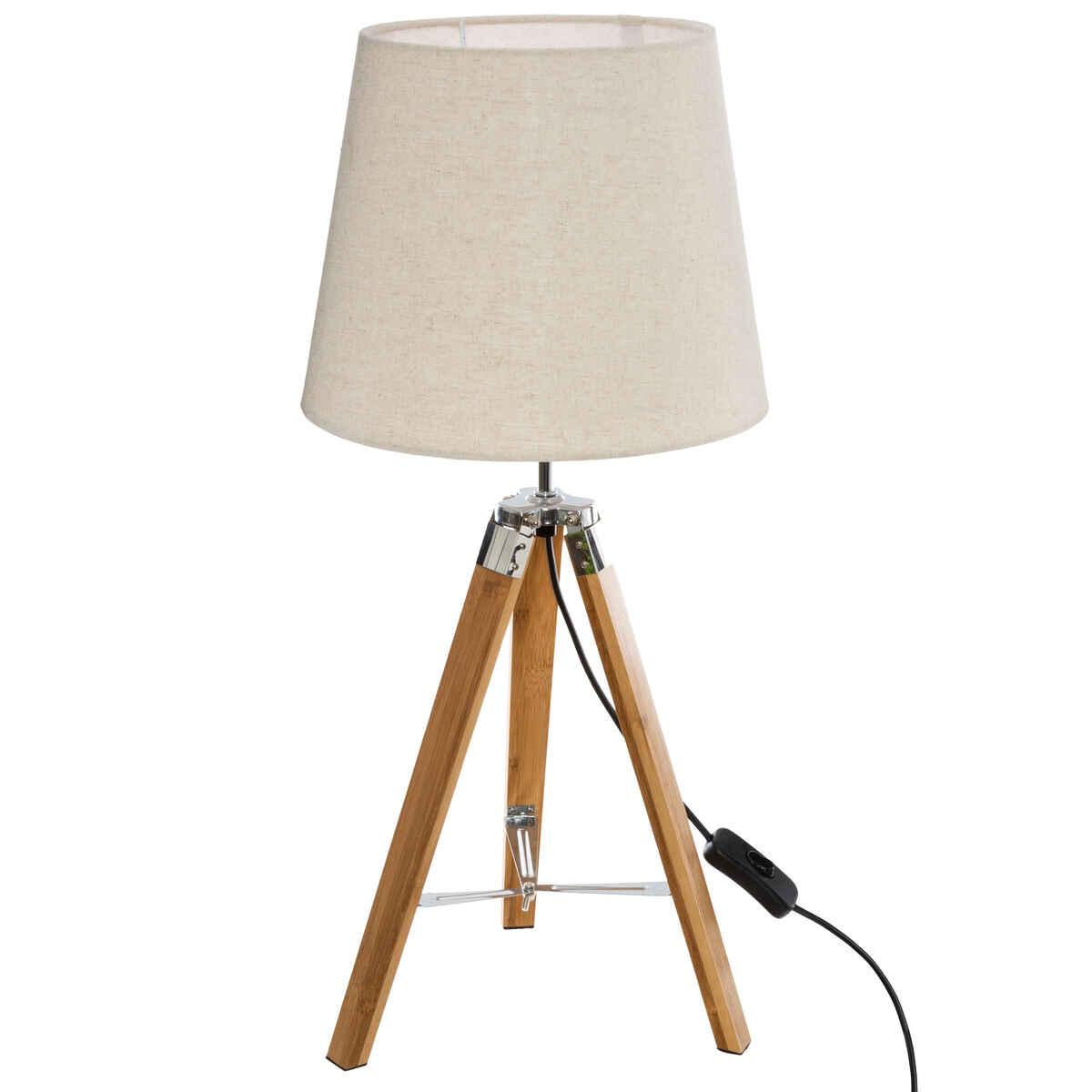 LAMPE BOIS TREPIED RUNO BAMBOU H.58CM