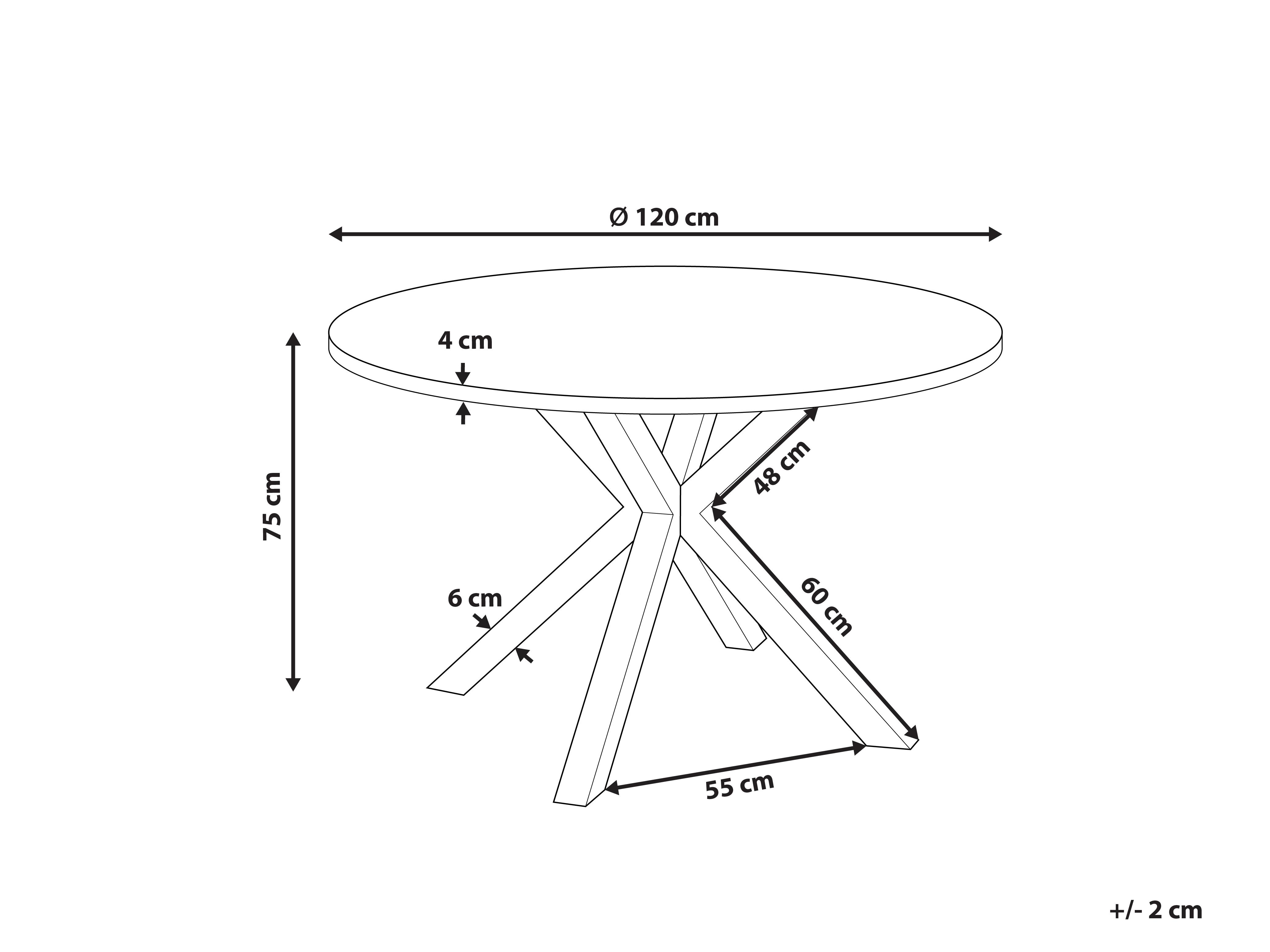 Tuin eettafel MALETTO 120 cm 120 cm Glas Donkergrijs