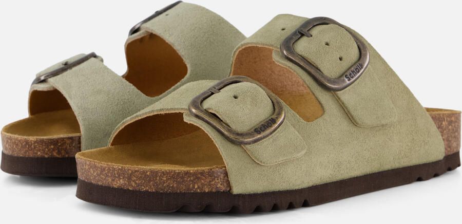 Scholl Noelle imitatieleren leren slippers groen