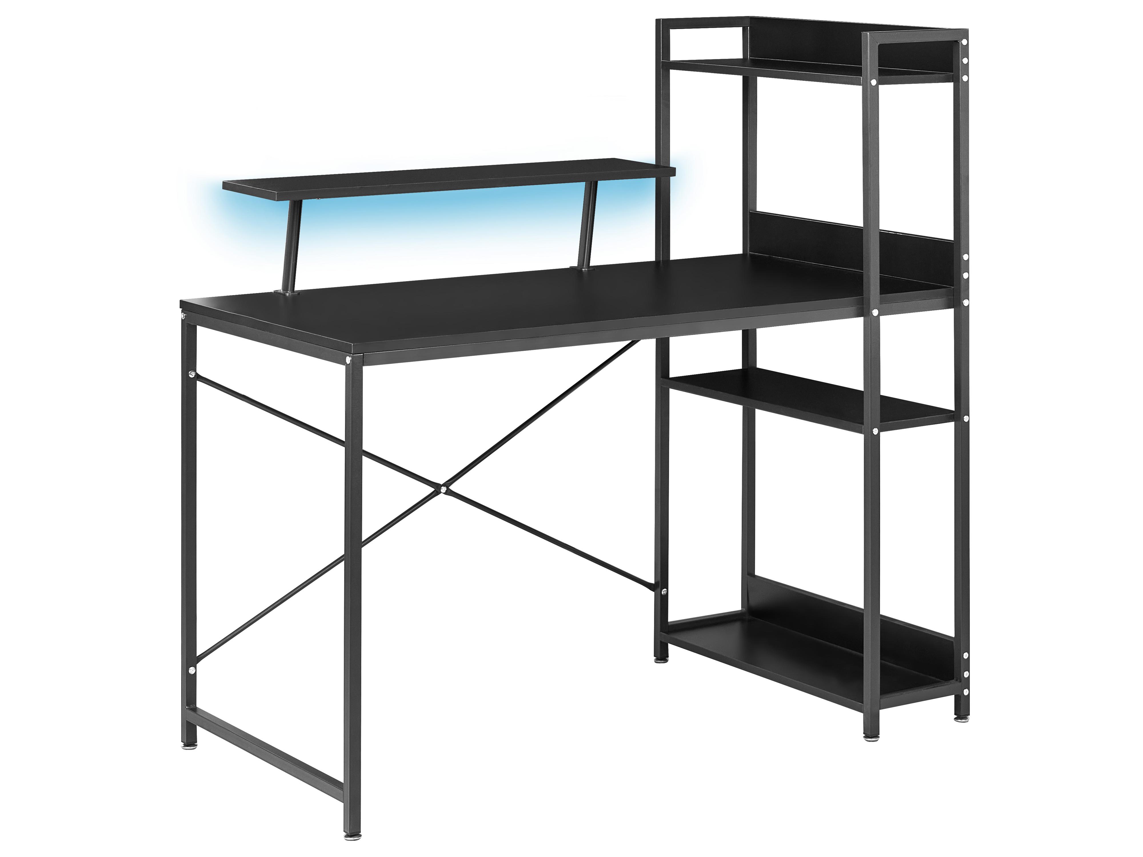 Game bureau BILOXY Zwart 120 cm 64 cm met opbergruimte LED