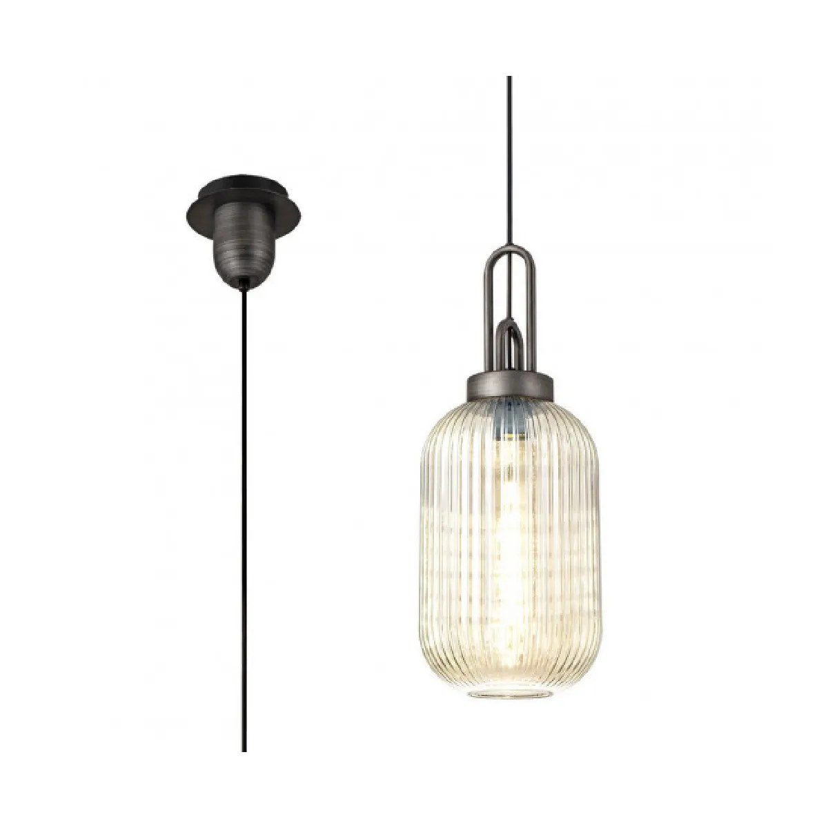 Luminaire Center Suspension design 1 ampoule Champagne,étain Vielli