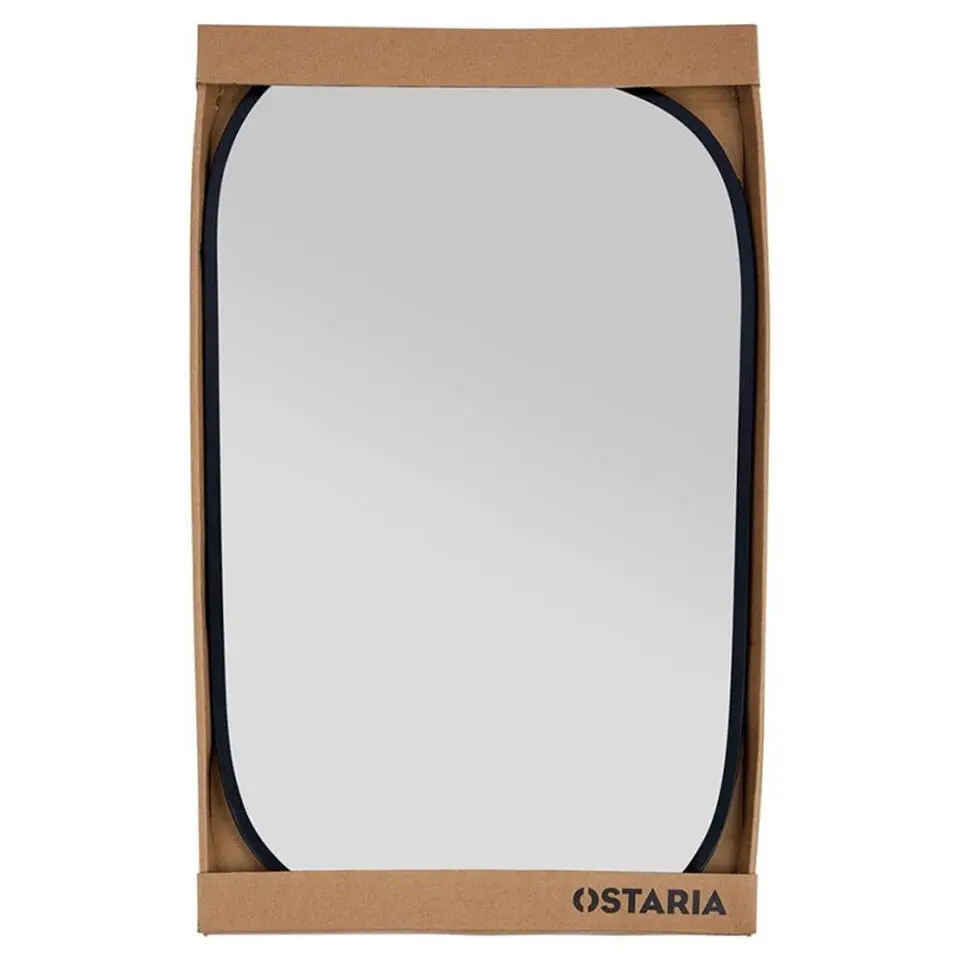 Ostaria Wandspiegel - zwart - metaal - organisch - 32 x 51 cm