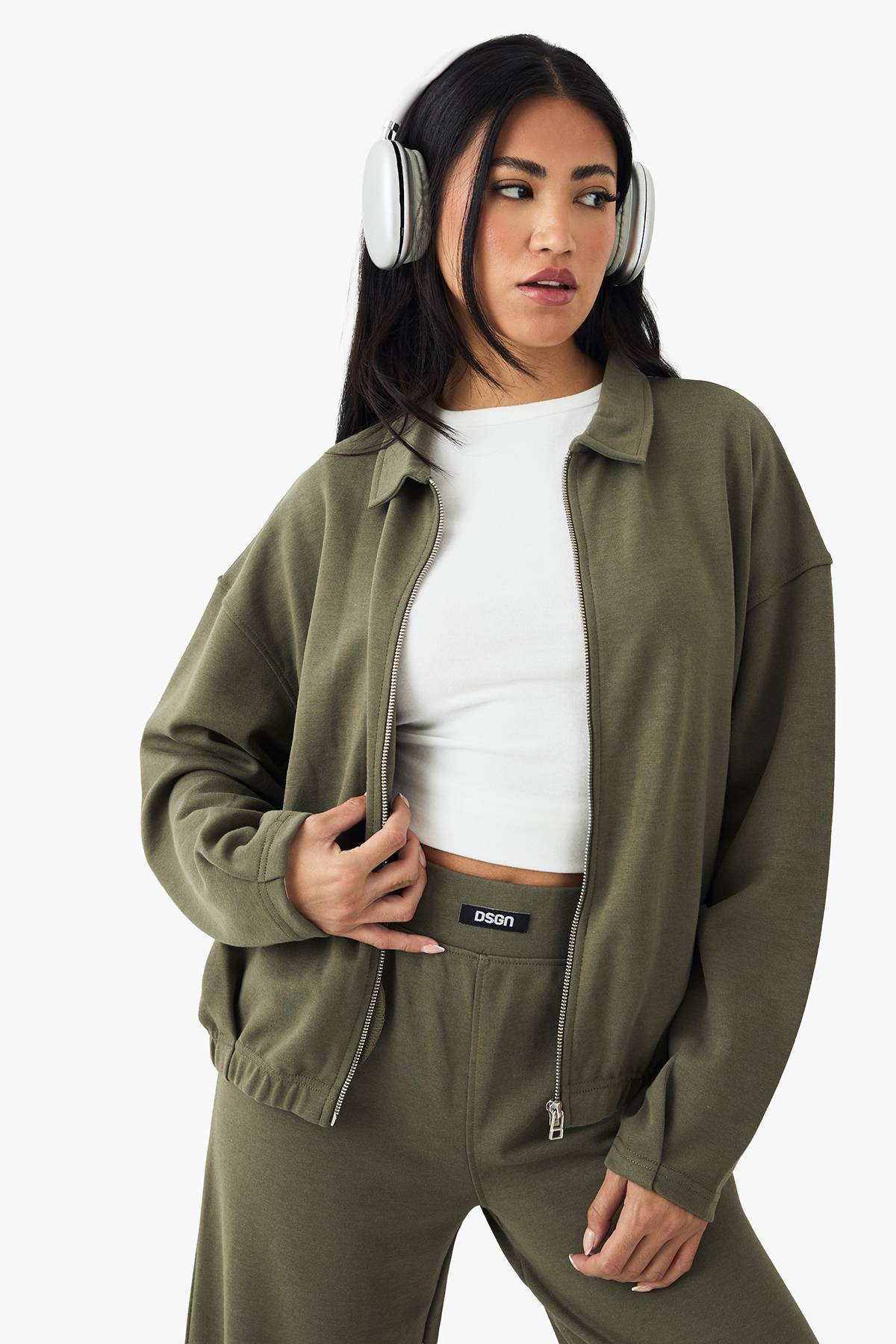DSGN Studio Sweatshirt épais en interlock avec col et fermeture éclair intégrale