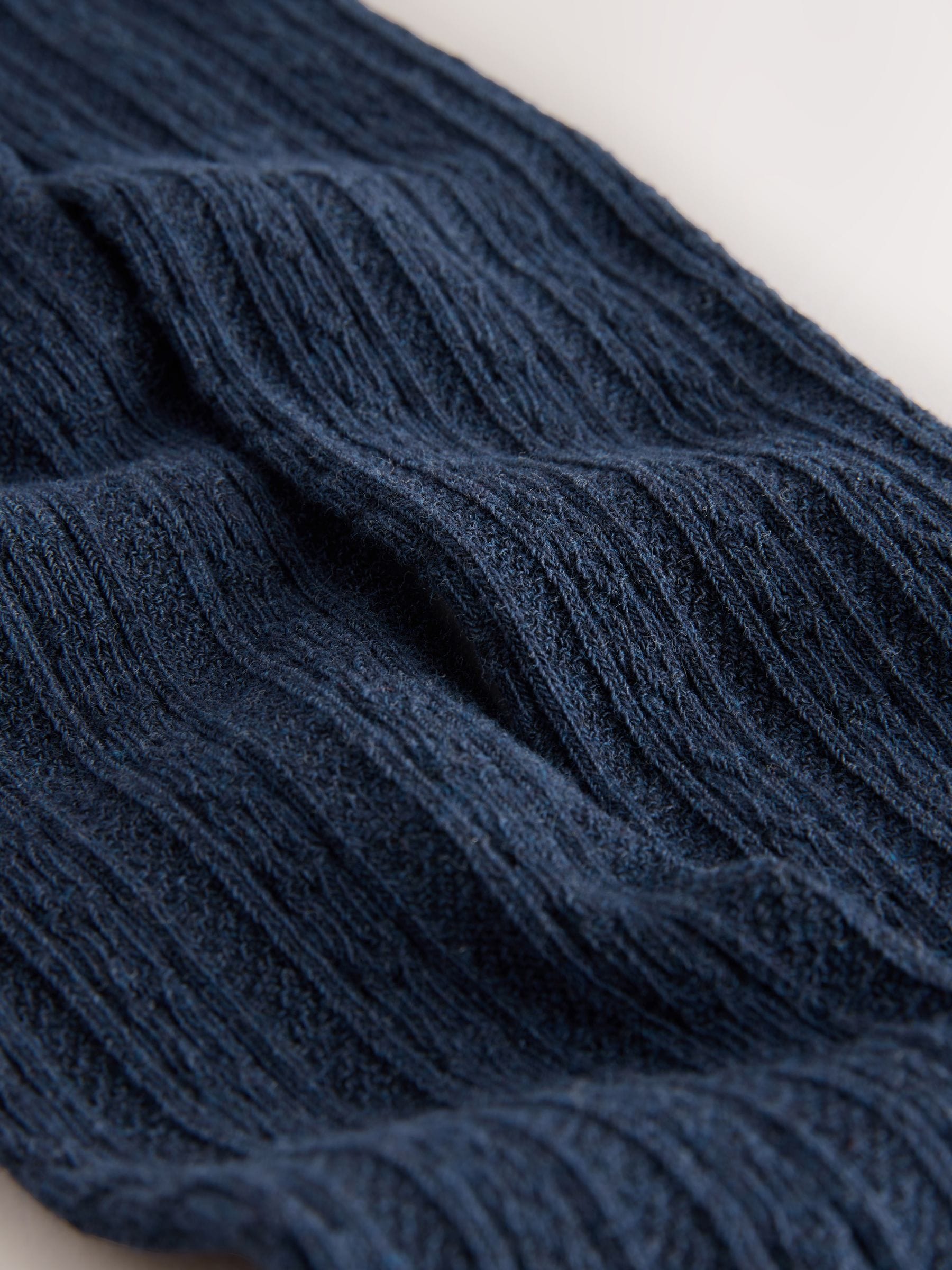 Donkerblauw - Maillot met hoog katoengehalte en kabelpatroon