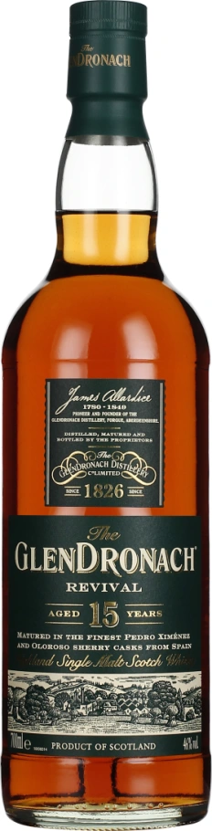 GLENDRONACH 15 YEARS REVIVAL SINGLE MALT 70CL