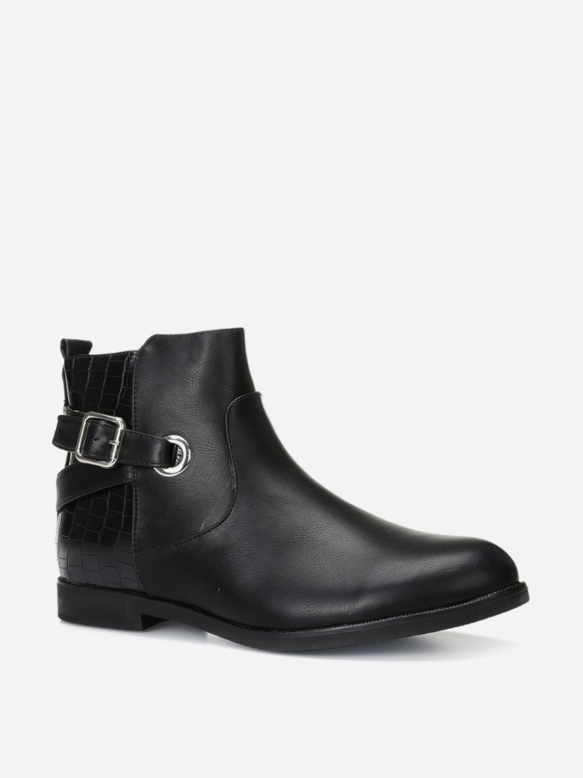 Bottines bi-matière grandes tailles- Noir