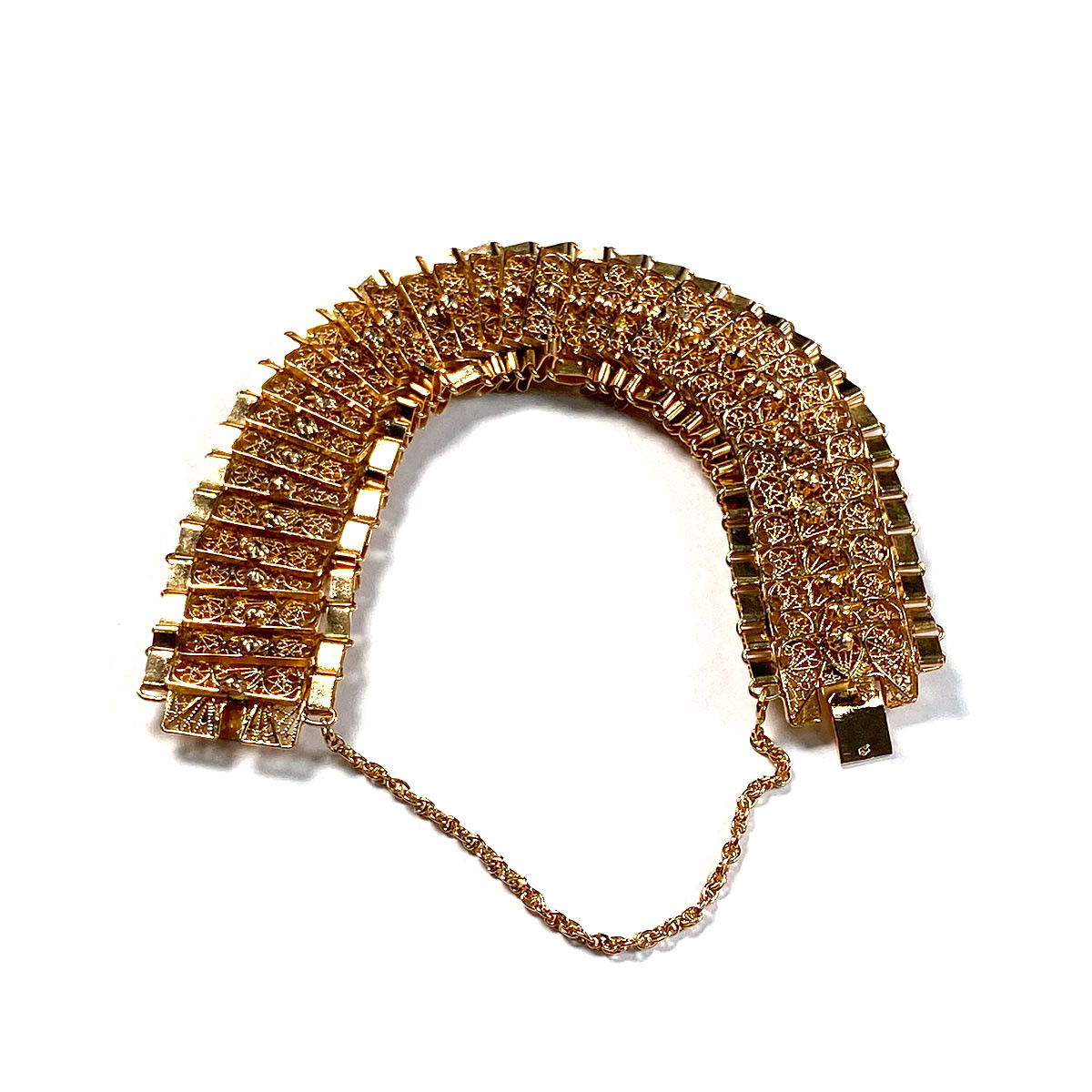 Bracelet d'occasion or 750 jaune style ancien motif fantaisie 19 cm