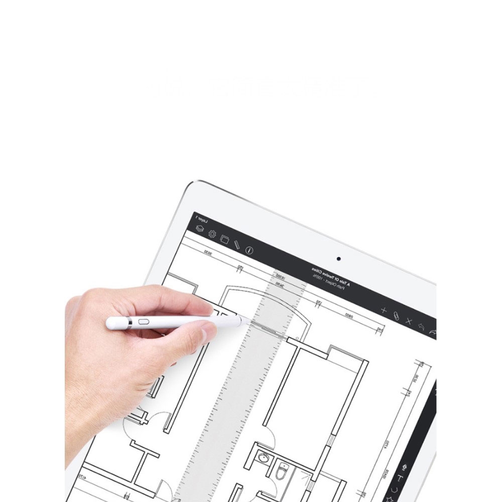 Aluminium Stylus Touch Pen mit extra feiner Spitze (IOS / Android) - Weiss