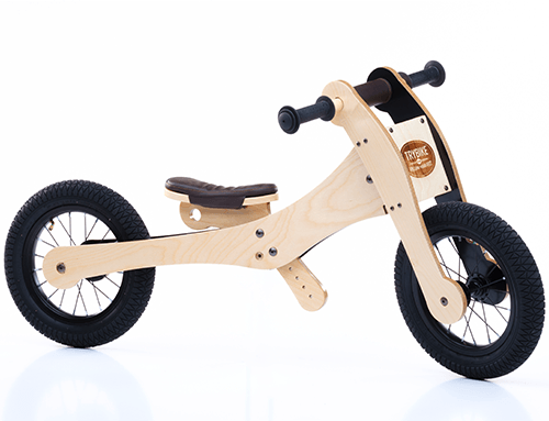 Trybike wood 4-in-1 loopfiets - bruin/zwart