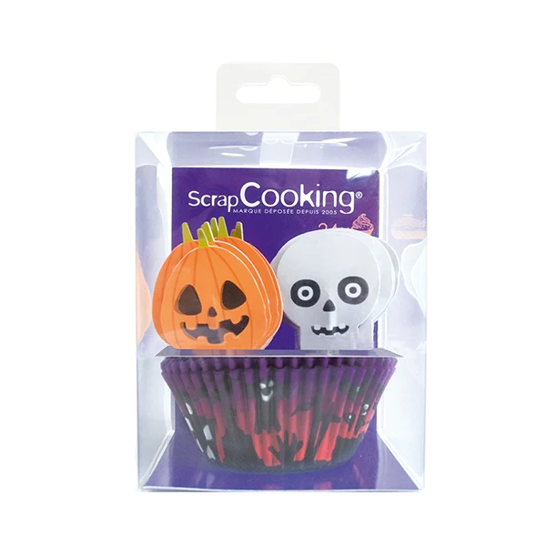 Caissettes et cake toppers Halloween 24 pièces Scrapcooking