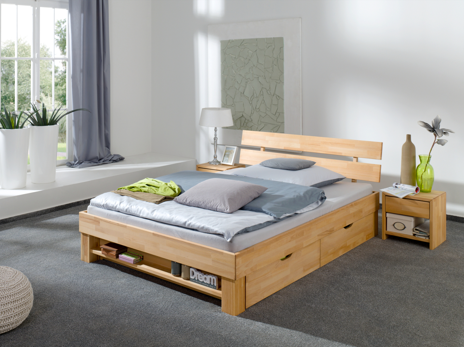 Futonbett JULIA - Buche massiv geölt - 100x200 cm