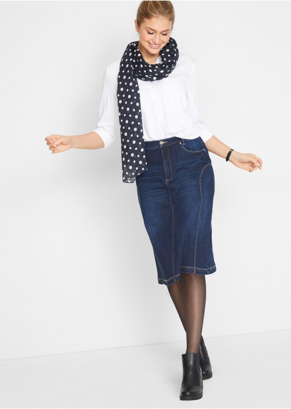 Jupe extensible à taille haute confortable
