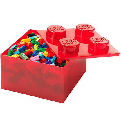 LEGO® Storage Aufbewahrungsbox - 4 Knäufe - Translucent Rot