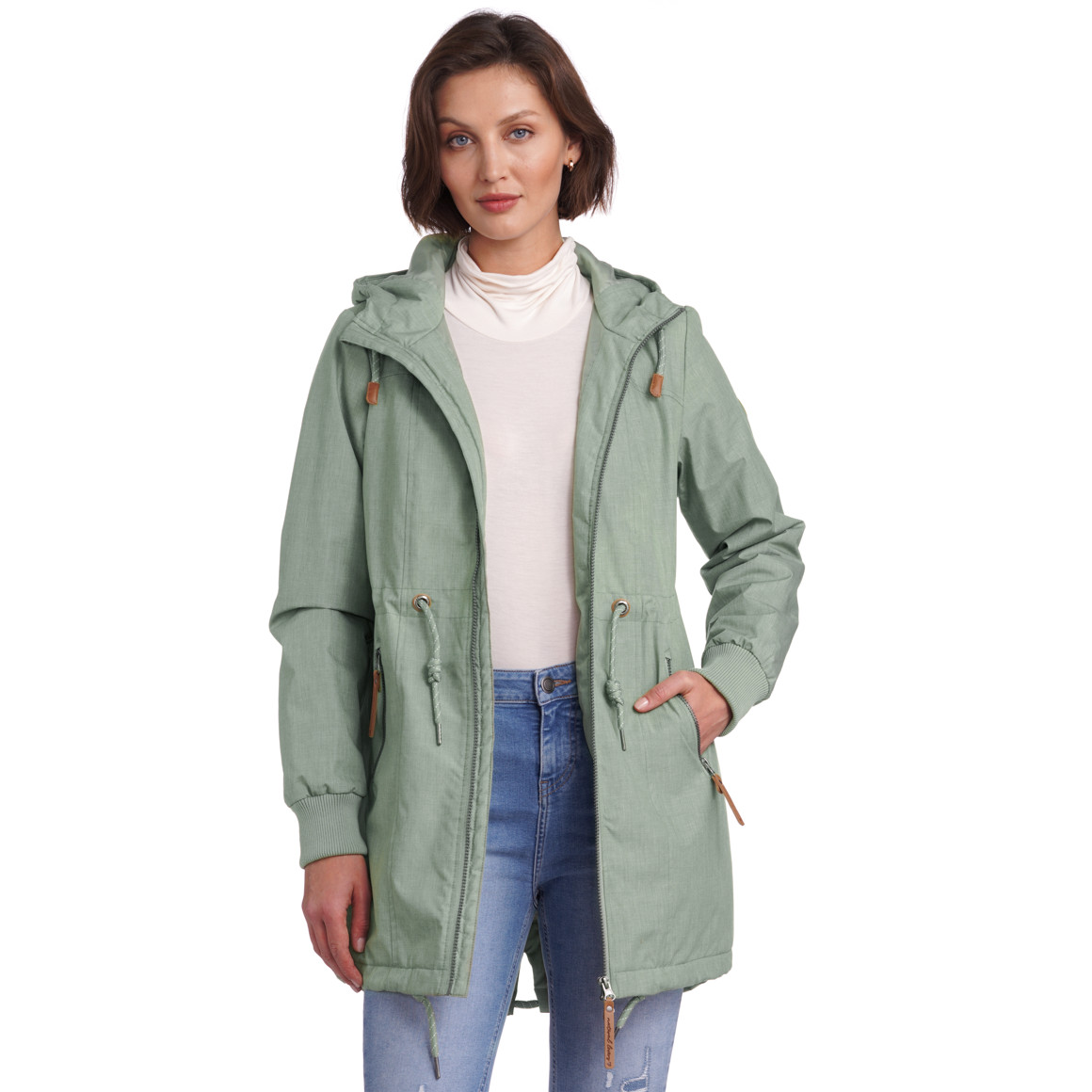 Gina Damen Parka in Melange-Optik helloliv