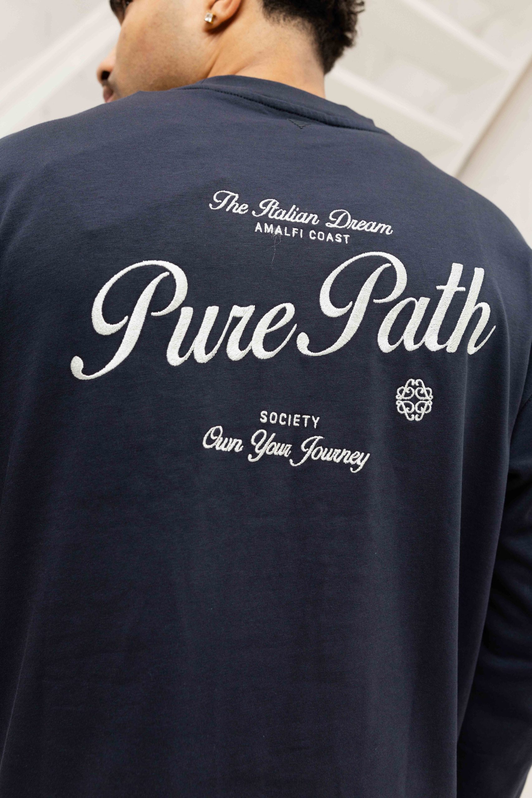 Pure Path Italian Dream Longsleeve T-Shirt Heren Donkerblauw
