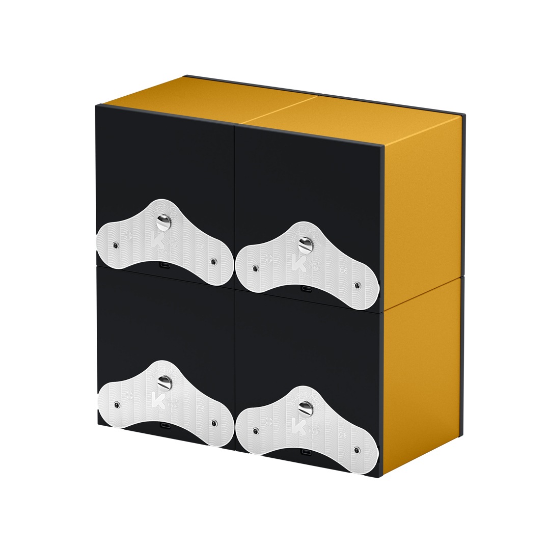 SwissKubik Masterbox Vergoldetes Aluminium - 4 Uhren
