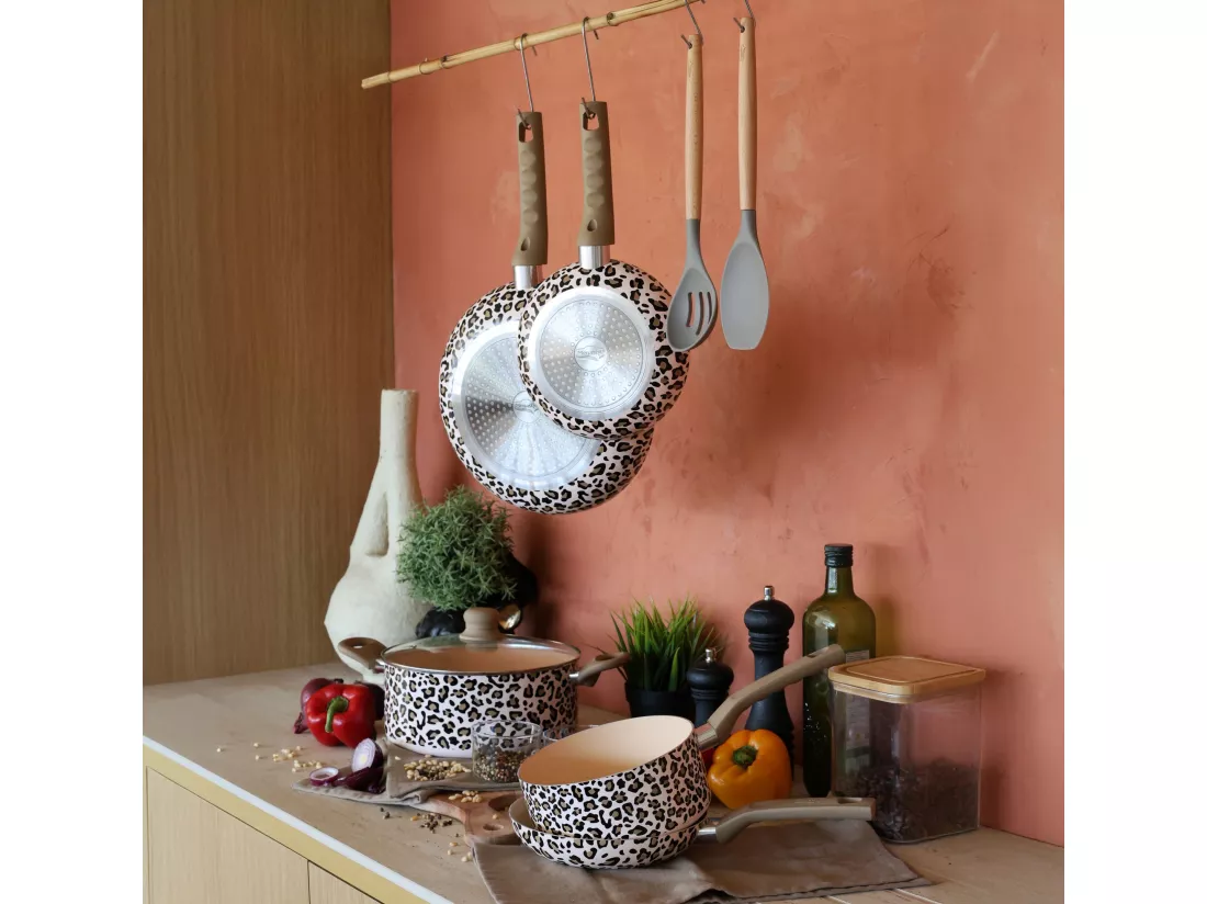 Menastyl - Poele Leopard 28cm En Aluminium Recycle Marron