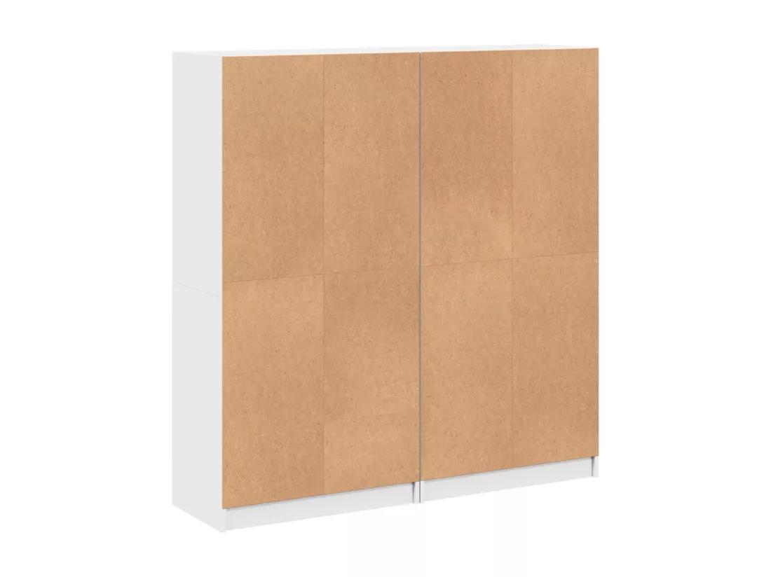 Bibliothèque avec portes blanc 136x37x142 cm bois d'ingénierie