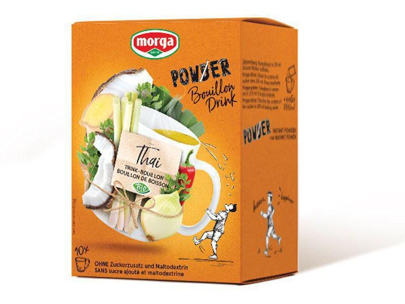 Morga PowerPowder BouillonDrink Thai Bio 10 x 4 g Instant-Trinkbouillon mit Curry