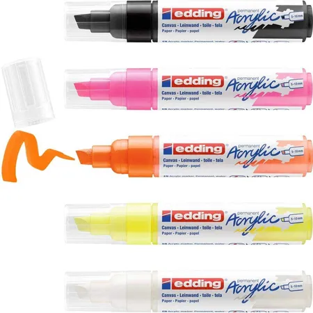 edding 5000 acrylic marker broad set of 5 assorted neon