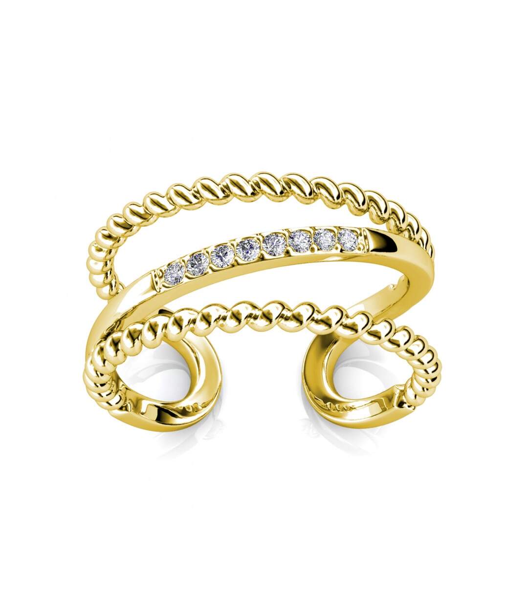 Bague Irving - Doré et Cristal