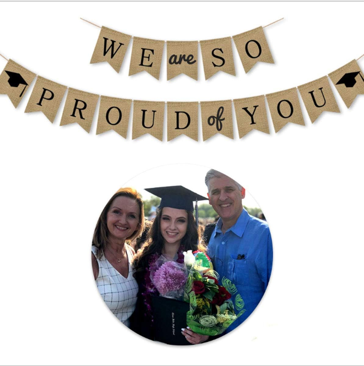 (3m) Jute Abschluss Feier Girlande Graduation Party Dekoration - We Are So Proud Of You