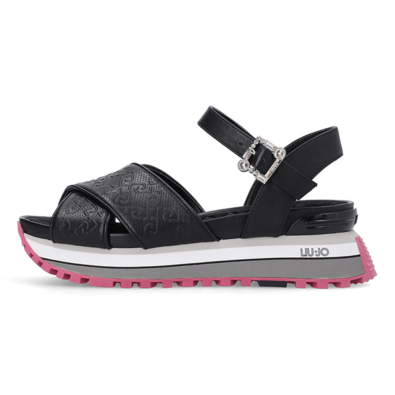 Liu-Jo Sandales en Cuir Mathilde noir/blanc/rose