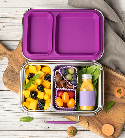 LEKKABOX Madkasse - Duo - Rustfrit St?l - 750 ml - Lilla