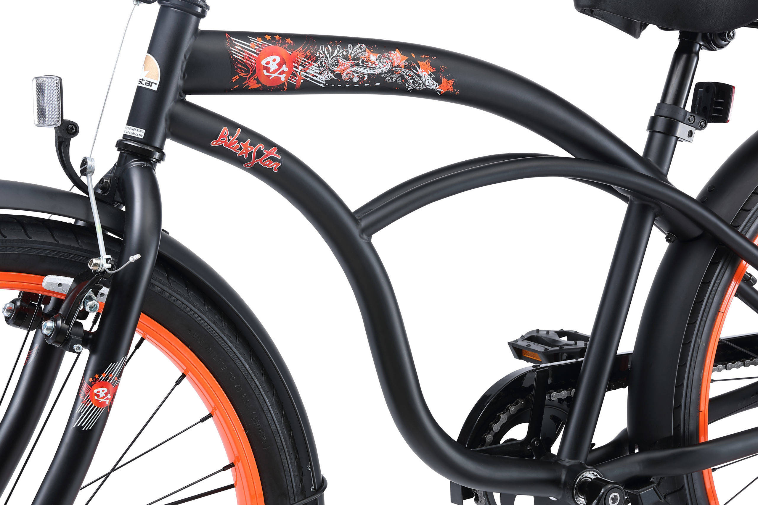 BikeStar Cruiser kinderfiets 24 inch zwart