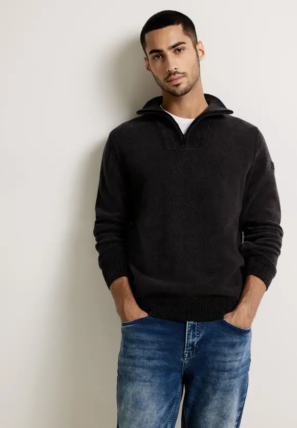 Softer Baumwoll Troyer - Black