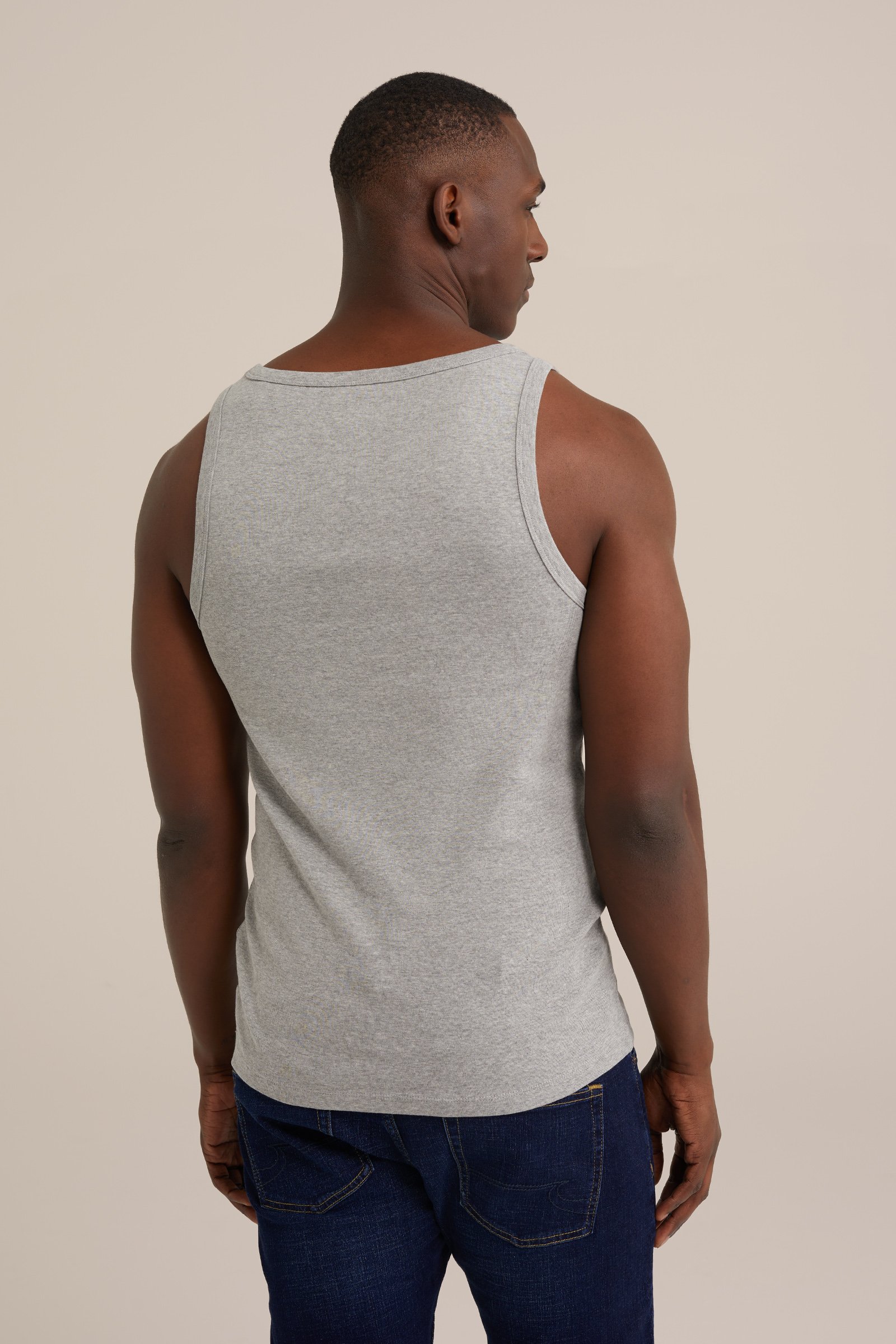 singlet WE Fashion Lichtgrijs gemeleerd