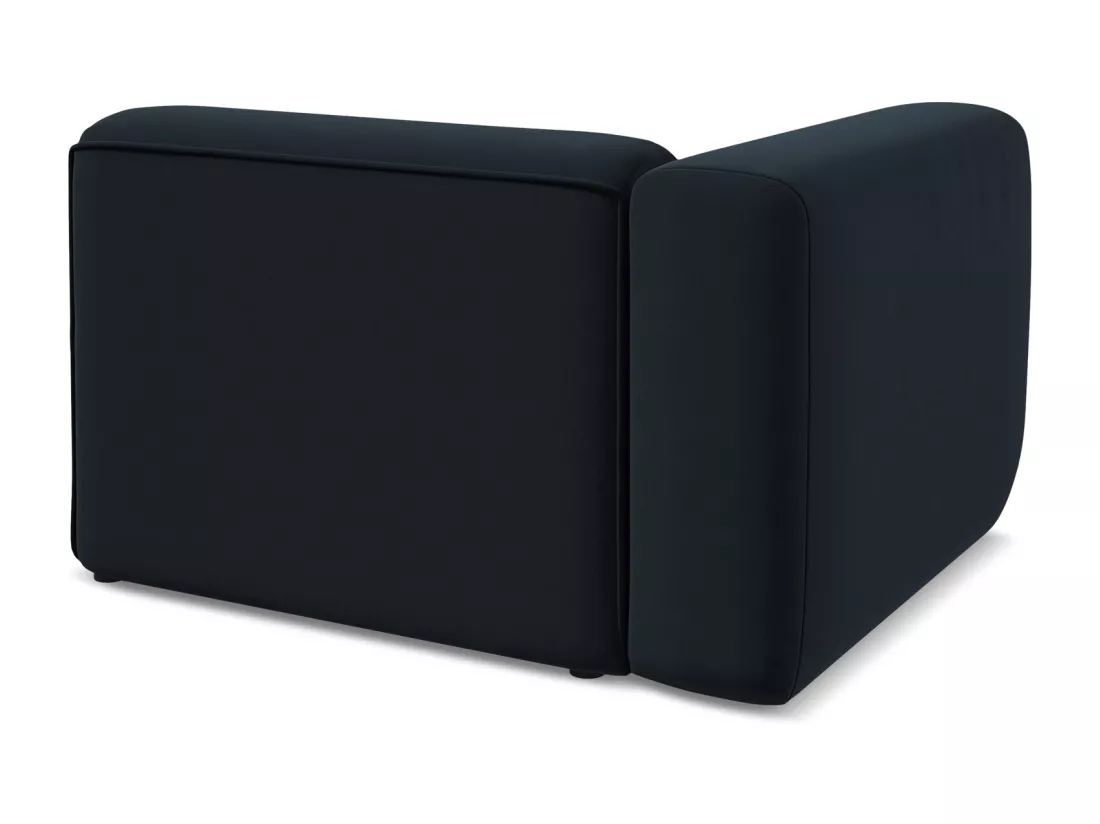 Module avec accoudoirs gauche en velours - bleu royal - EKAHI