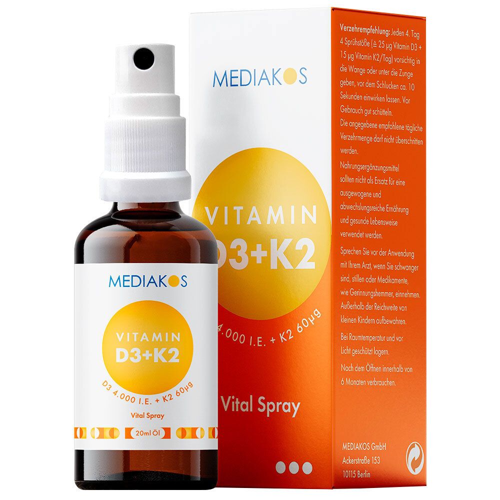 MEDIAKOS Vitamin D3 + K2 I.E. 60 µg Vital Spray