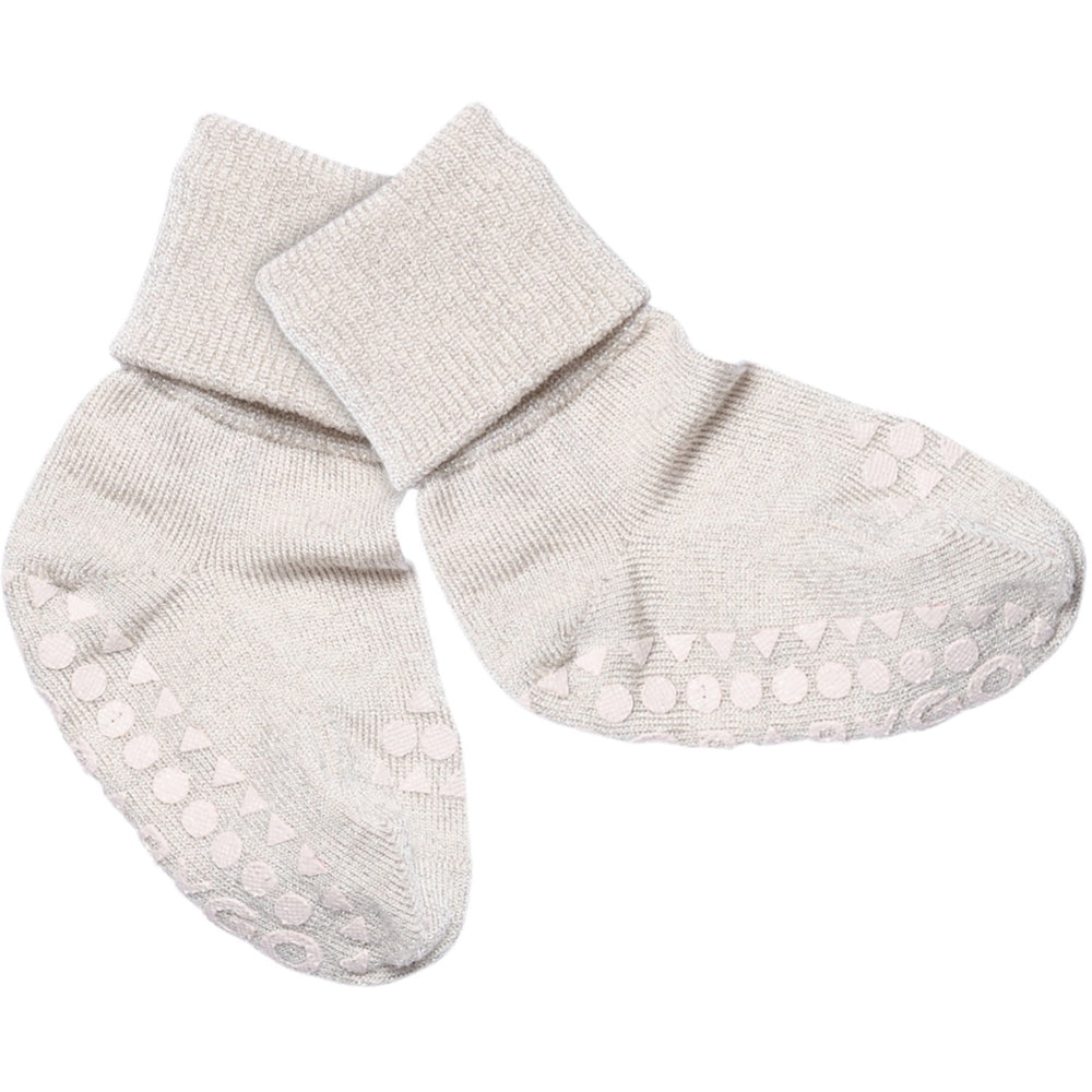 Køb Gobabygo Ivory Glitter (Buttercream) Non-Slip Strømper I Bambus