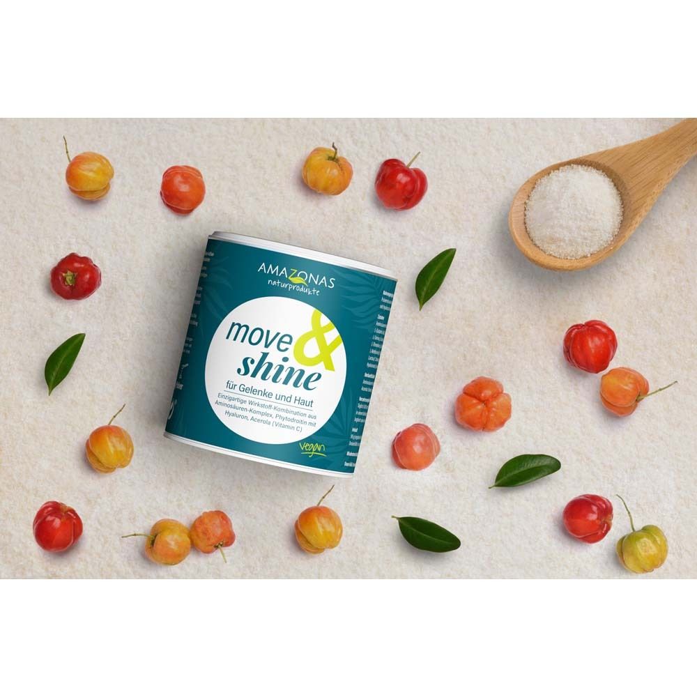AMAZONAS move&shine Kollagen Aufbauprodukt vegan für Haut und Gelenke