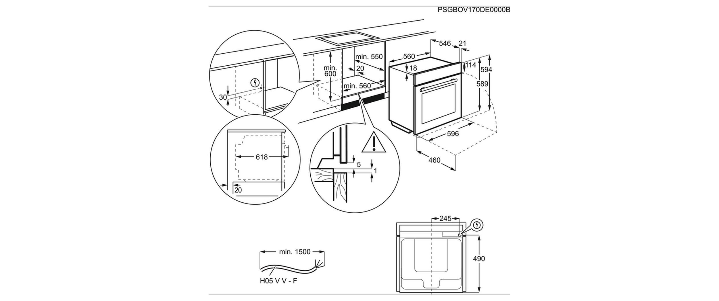 Einbaubackofen EH6l40XWE<br>Küchenofen