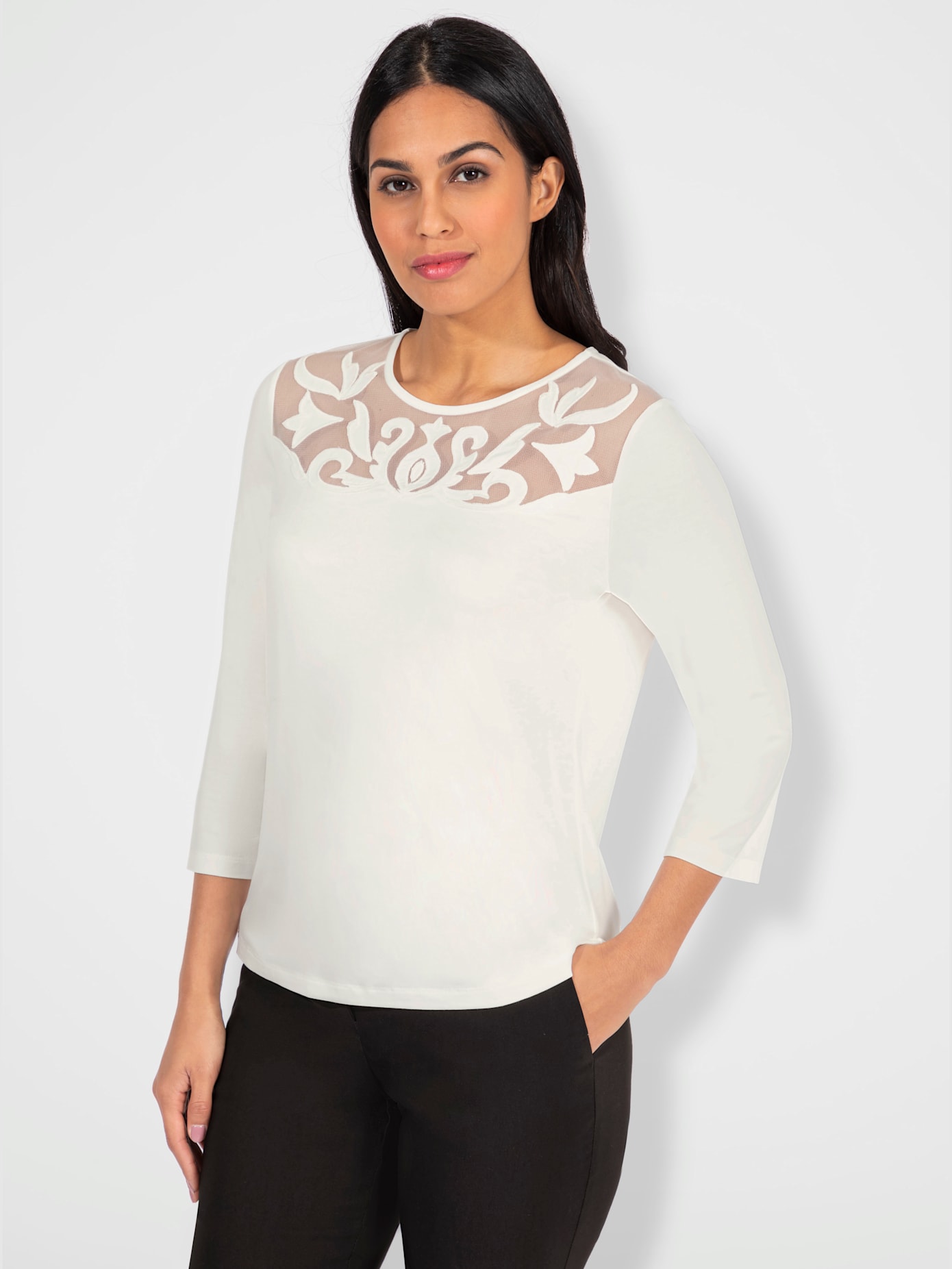 T-shirt à manches 3/4 viscose