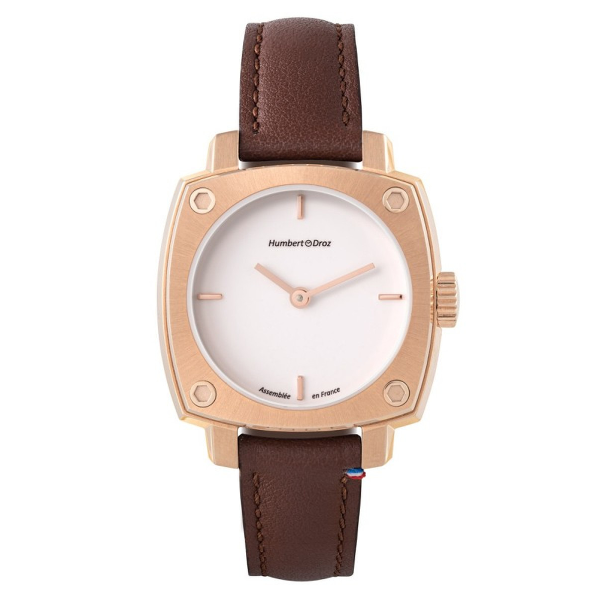 Montre HUMBERT-DROZ hd lou femme mecanique, bracelet acier rose