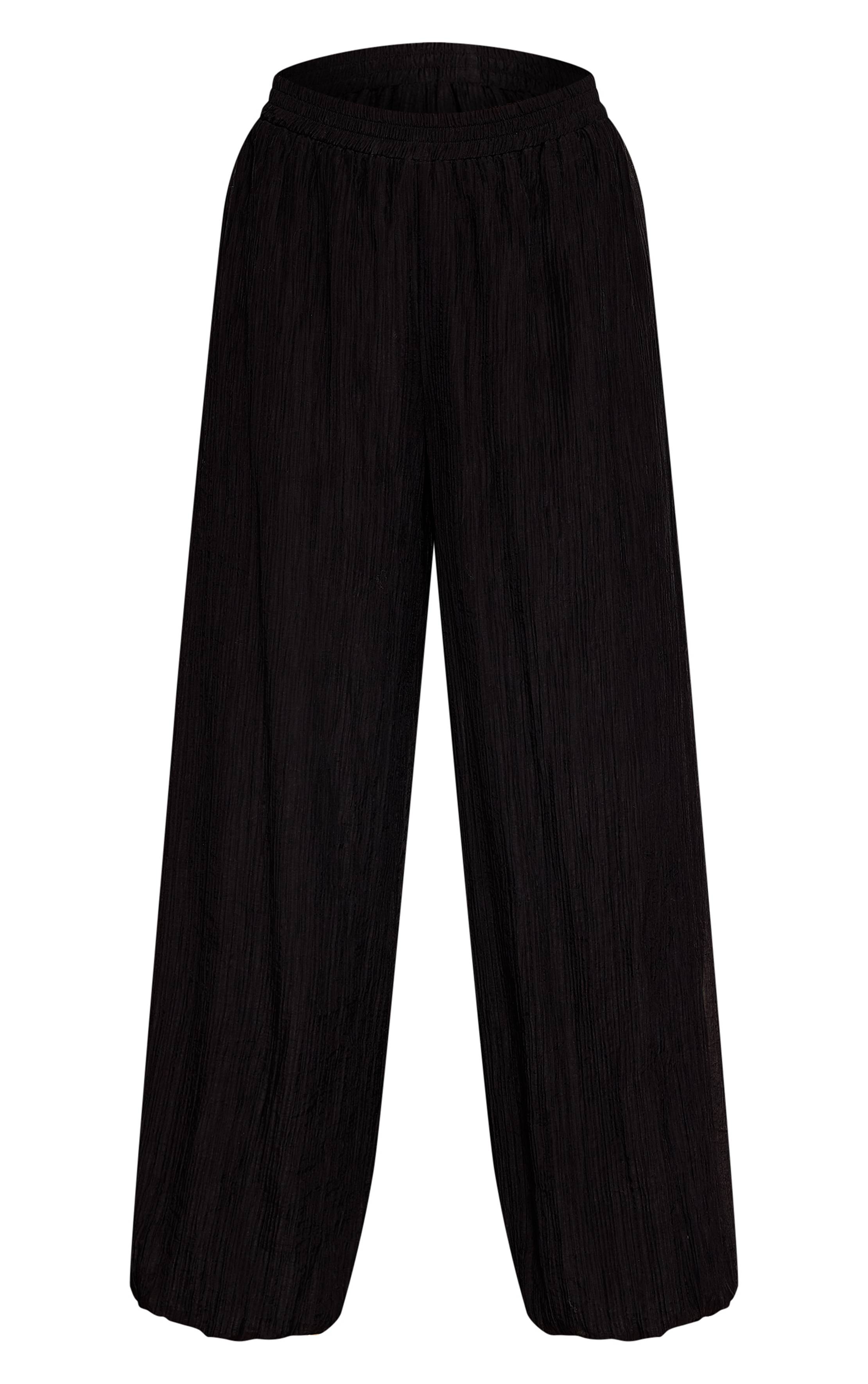 Noir Pantalon Ballon Texturé Tall
