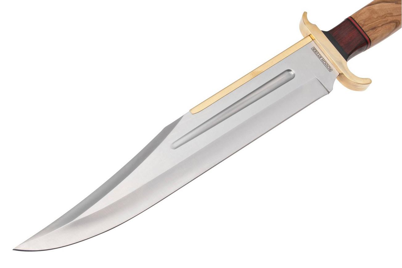Rough Ryder Raiders Bowie RR2523, Satin Stainless Steel, Wood Handle, vaststaand mes